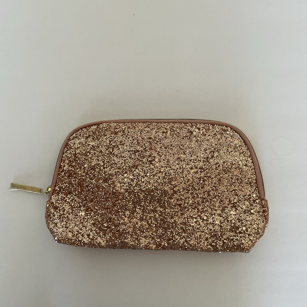 Lancôme NWOT Gold Glitter Makeup Bag